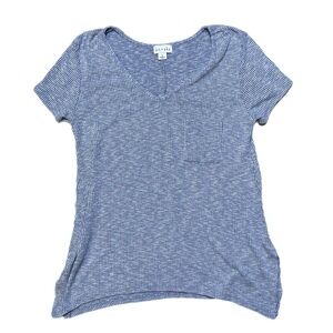 Kit + Sky Blue V-Neck Ribbed Pocket Tee